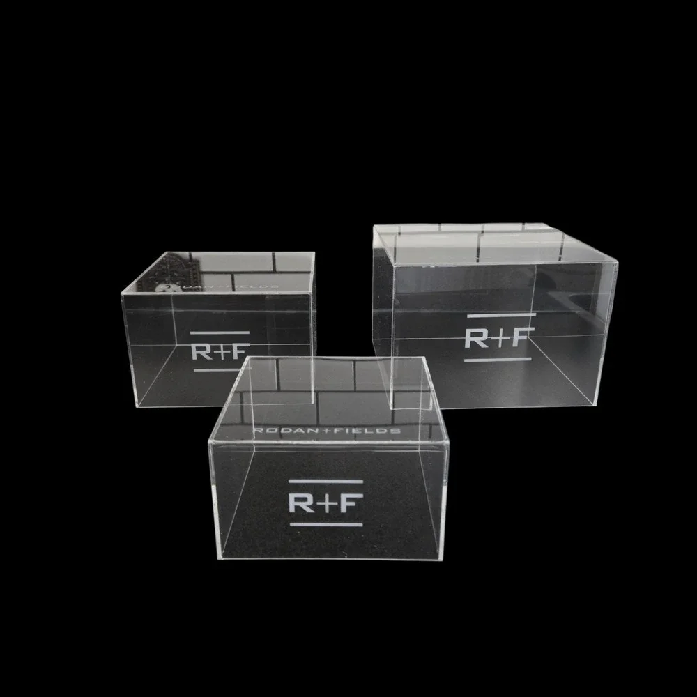 Rodan + Fields Acrylic Display Risers Set of 3 Clear Countertop Product Display
